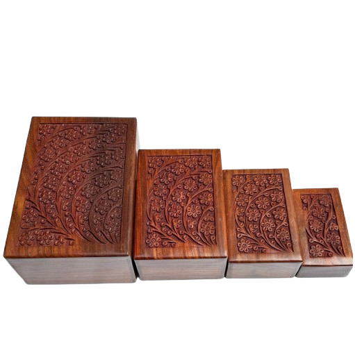 Handcrafted Rosewood Funeral Urn by Pure Wood Creation